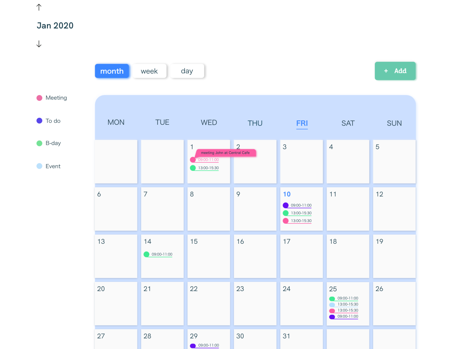 event calendar month by dleveryte on Dribbble