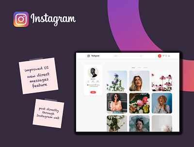 Redesign of Instagram Web design illustration ui ux