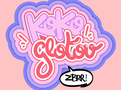 kokoglotov color flat flat design japanese pastel pink script toon typo typography vaporwave