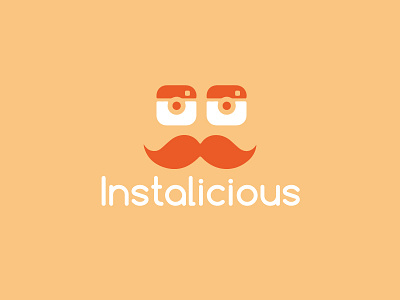 Instalicious design eyes instagram logo moustache orange