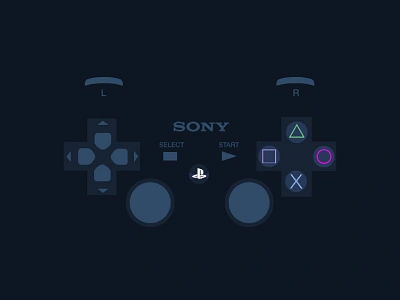 Playstation Joystick black controller games illustration joypad joystick nerd playstation ps sony vector videogame