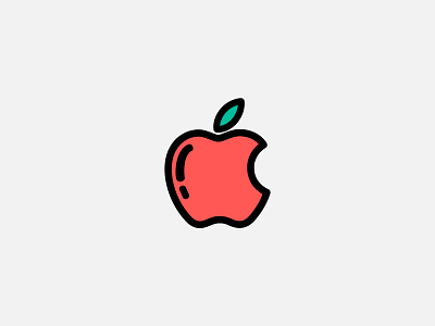 Apple apple colors design flat fruit icon illustration iphone logo mac minimal red
