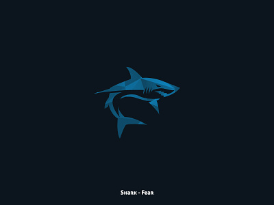 Shark - Fear // Flat logo animal animals blue collection design illustration minimal sea
