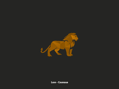 Lion - Courage animal animals blue collection design illustration minimal sea symbology