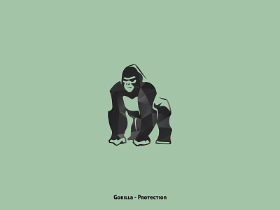 Gorilla - Protection animal animals collection design green illustration minimal nature