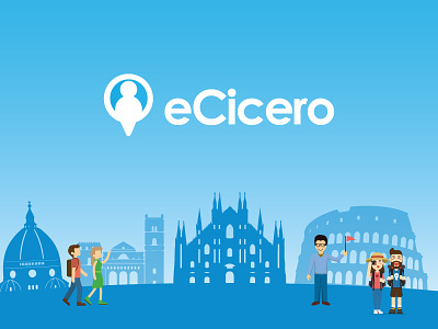 eCicero behance concept design flat illustration italian italy logo minimal platform tour guide travel uiux userinterface webdesign website