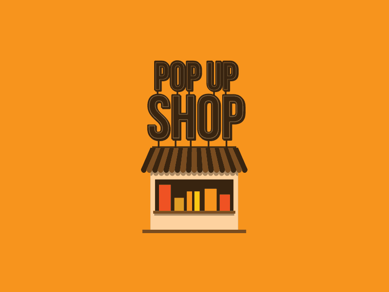Pop Up Shop Illustration (GIF) animated animation flat gif illustration neon orange