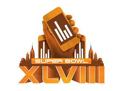 Super Bowl XLVIII: A Data Collection Dream data gradient graphs iphone orange parody superbowl2014 vector