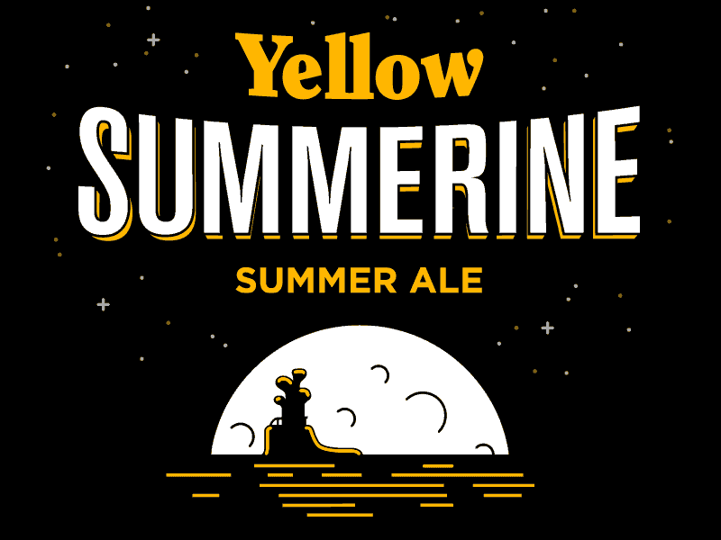Yellow Summerine ae after effects animation beer beer label flat gif label type typography vector yellow