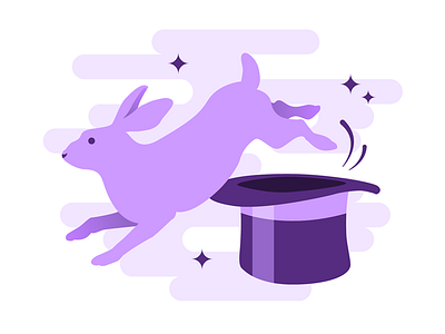 Agility Illustration agility illustration magic purple rabbit top hat vector