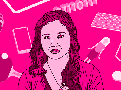 Women In Tech Illustration developer illustration pink portrait startup tech vector wacom women