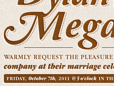 Dylan and Megan Wedding Invitation invitation letterpress typography wedding