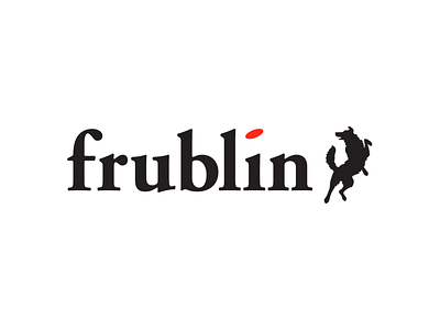 Frublin Logo border collie brand dog frisbee identity logo logotype serif