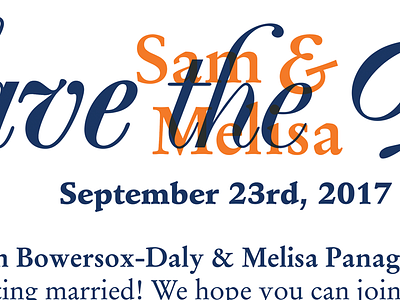 Sam & Melisa Save the Date