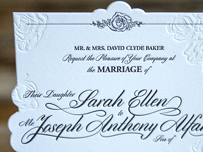 Sarah & Joey Wedding Invite