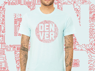 2017 DEN GoSpotCheck T-Shirt denver illustration monoline shirt startup t-shirt vector