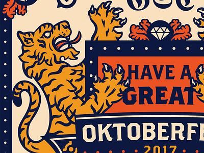 Oktoberfest Postcard beer crest family crest heraldry oktoberfest regal stein tiger