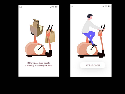 Designed two screen for a Fitness App