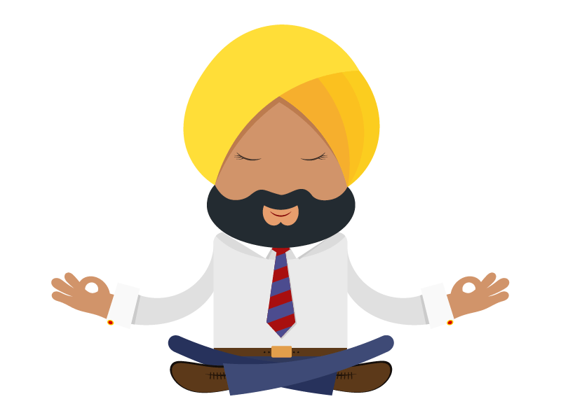 Hindu businessman meditation