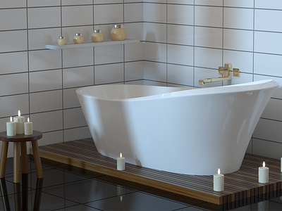 modern bathroom bath bathtub candle chair design inside interior lighting modern natural tile