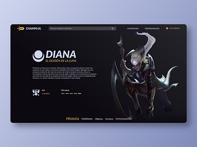 ChampLol - Diana parte 1 app art design icon illustration minimal ui ux web website