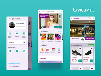 CivicaMall Market Place app branding clothes shop design flat illustration minimal ui ux vector