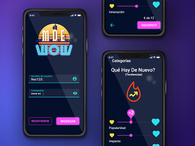 MDE WoW app design ui ux vector