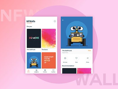 NFWalls - Wallpapers App android app design concept fun material design sketch ui ux wallpaper