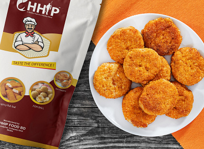 CHH SPICY FISH BAL POUCH DESIGN branding chips packet design illustration logo packaging design product design