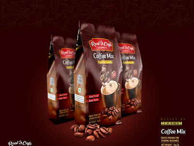 Coffee Pouch Design biscuit packaging chips packet design illustration packaging design print design product design