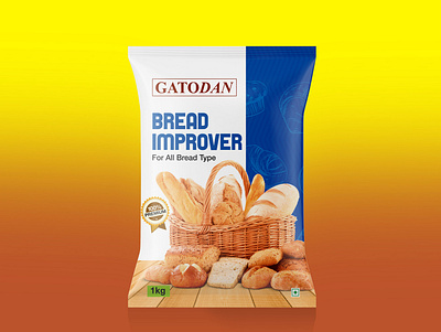 Bread Improver Packet Design biscuit packaging branding bread improver chips packet design design graphic design illustration packaging design pouch design print design