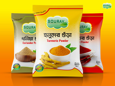 Spices Packet Design (Sourav Brand)