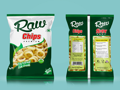 Raw Chips Packet Design packaging design packet design pasta packet design pouch design raw chips packet design