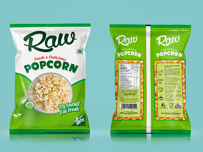 Raw Popcorn Packet Design