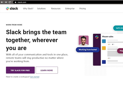 Slack Home Page Redesign