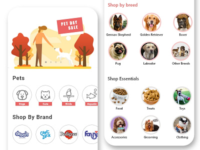 Online Pet Store App design app mobile ui pet app ui uidesign uidesigner uidesigns
