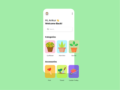 Plantr - an online plant & accessories buying shop adobe xd app design clean ui design design app flower mobile ui plant plants ui uidesign uidesigns uiux