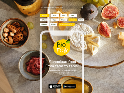 Launching Key Visual - Bio Folk bio branding delivery experience design food food app icon interaction design key visual organic product design recipe ui ux veggie