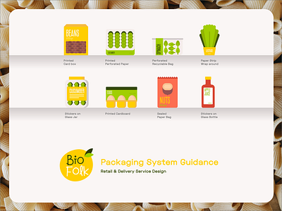 Packaging System Design - Bio Folk branding delivery app experience design food icon interaction design key visual organic food packaging product design retail service design shopping ui ux