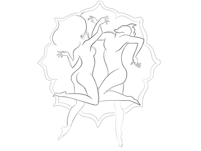 Draft line work for a logo