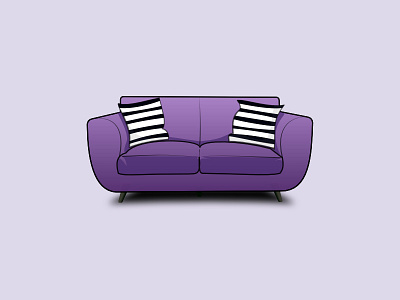Purple Sofa affinity illustration purple sofa vector