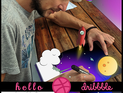 Hello dribbble affinitydesigner artwork creative hello hellodribbble illustration
