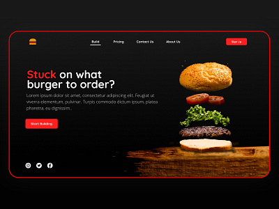 Build-A-Burger Landing Page Design Concept