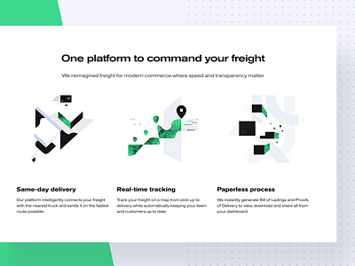 Command Your Freight abstract cargo freight iconography illustration logistics product design shipping web design web designer website