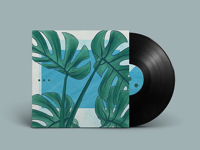 Nook Out Now! album artwork beats drawing fern illustration lofi minimal music plant vinyl