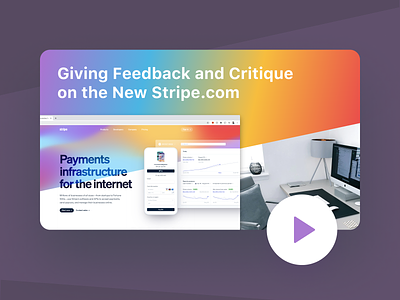 Design Critiquing the New Stripe 2020 Website animations critique design critique development feedback gradient how to give feedback rainbow stripe design stripes thumbnail video website website design youtube