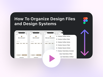 How to Organize Design Files and Design Systems design system design tutorial figma figma file figma organization figma tutorial file organization make design system organization organize product design thumbnail tips and tricks ui uiux ux webdesign youtube youtuber
