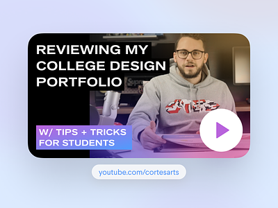 New Video! Reviewing My College Portfolio branding college illustration packaging portfolio portrait illustration product design reaction review thumbnail tips and tricks ui uiux university ux ux designer video web design youtuber youtubers