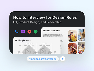 New Video! How to Interview for Design Roles design design job guide how to interview interview job leader leadership new job product design thumbnail tips tricks tutorial ui ux ux design video youtube youtuber