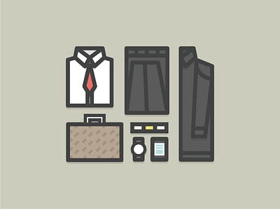 Business Day Essentials business color dropbox essentials flat florida icon icons pallet pastel suit tie